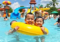 diversão na piscina