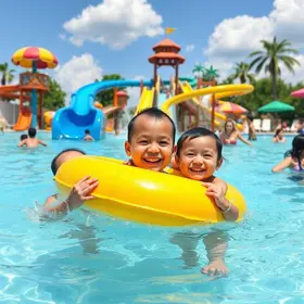 diversão na piscina