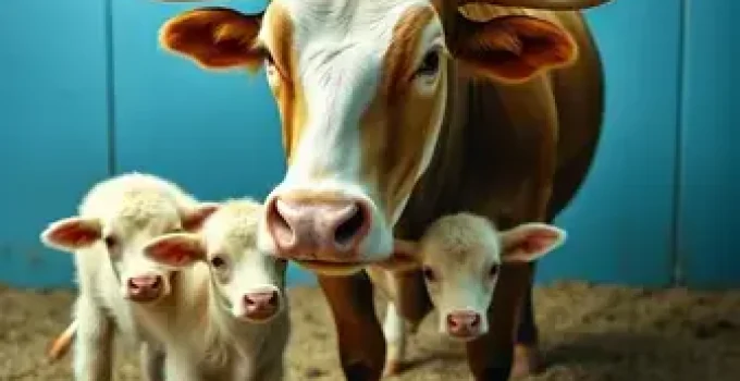 vaca trigêmeos