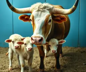 vaca trigêmeos