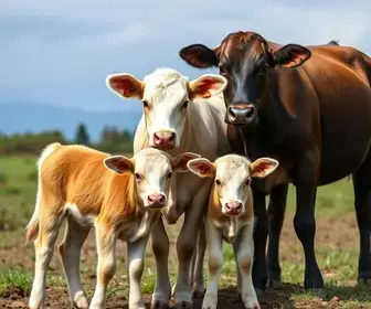 vaca dá à luz trigêmeos em Cambuci